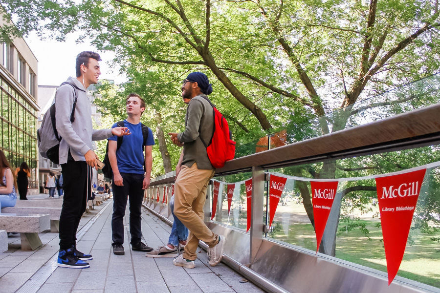 Students outside at McGill University Campus
